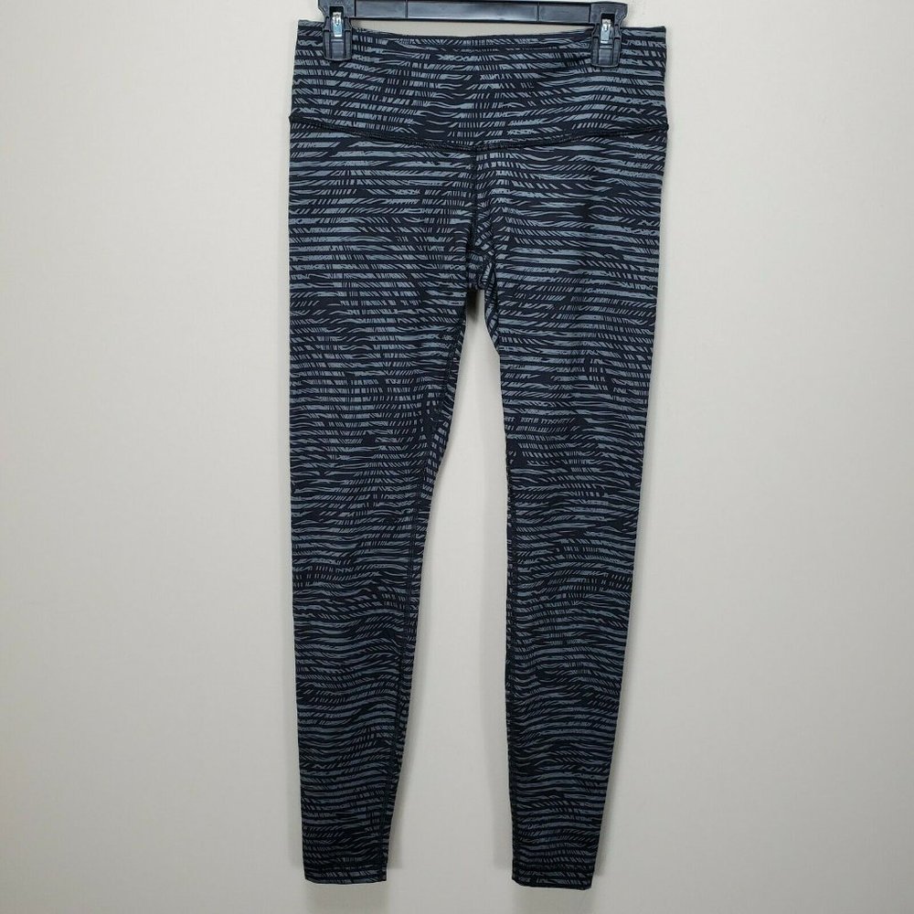 Lululemon 8 Pant Wunder Under Gray Palm Stripe Play Slate Black Print Leggings
